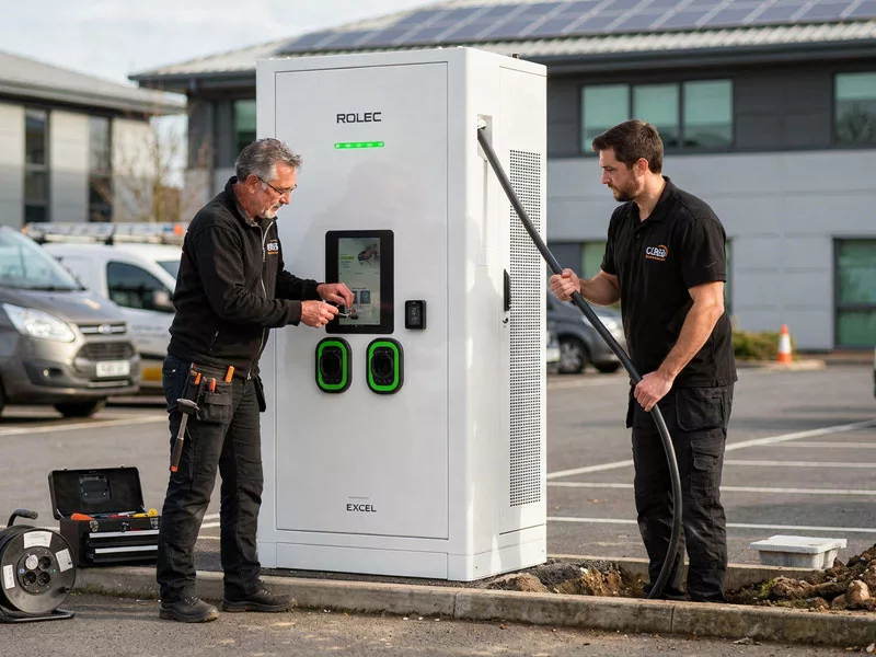 Fleet EV charging system for Welsh business